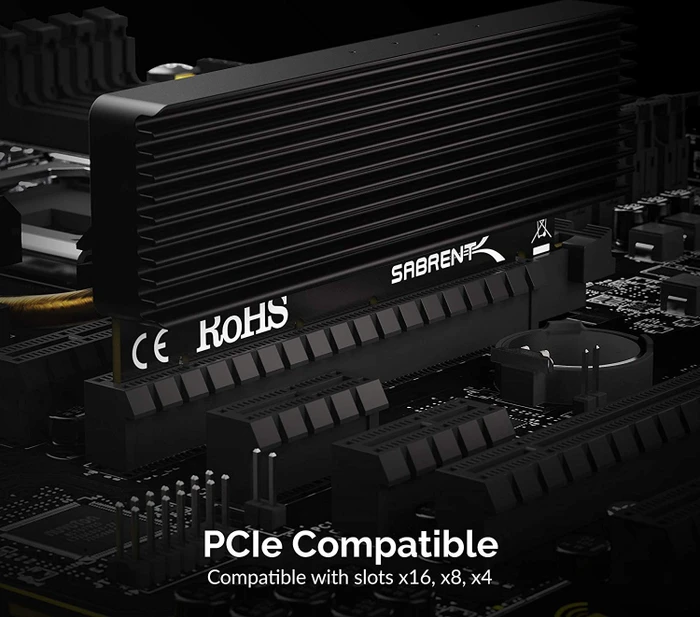 Sabrent PCIe 4.0 x16 -> 1x M.2 Key M NVMe