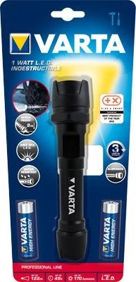 Varta Professional Indestructible 1 Watt LED Light 2AA Taschenlampe