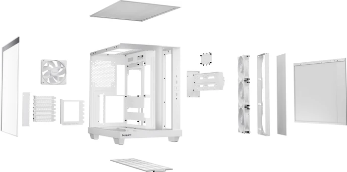 be quiet! Light Base 500 LX White, weiß, Glasfenster