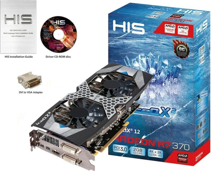 HIS Radeon R7 370 IceQ X² OC, 2GB GDDR5, 2x DVI, HDMI, 2x mDP