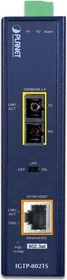 Planet IGTP-802TS Industrial Gigabit Medienkonverter, 1x RJ-45, 1x SC-Duplex SM 20km, 30W PoE+