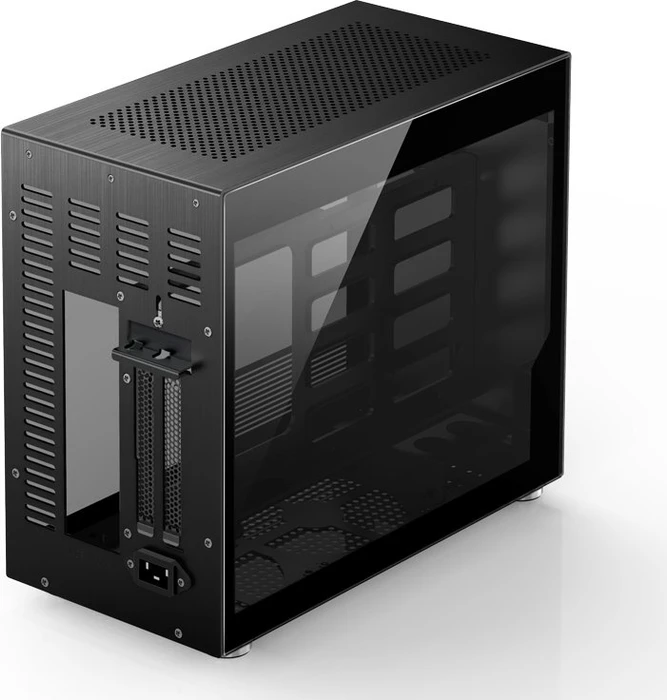 Jonsbo V10, schwarz, Glasfenster, Mini-ITX