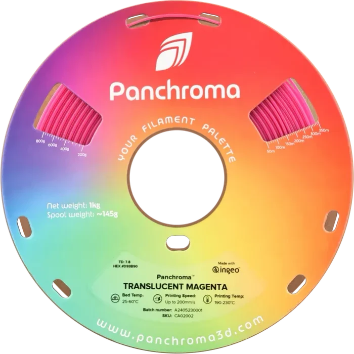 Polymaker Panchroma PLA Translucent, Magenta, Spule, 1.75mm, 1.00kg