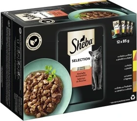 Sheba Sauce Collection Herzhafte Komposition mit Rind, Huhn, Lamm und Truthahn, 1.02kg (12x 85g)