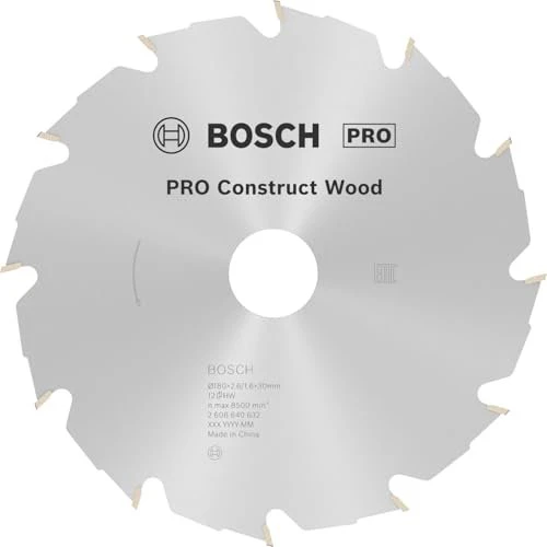 Bosch Professional PRO Construct Wood Kreissägeblatt 12Z, 180x2.6x30mm, 1 Stück