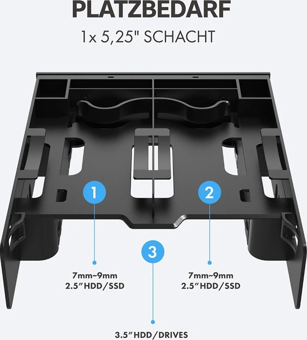 Graugear G-CV-235T525, 5.25" auf 2x 2.5", 1x 3.5", schwarz