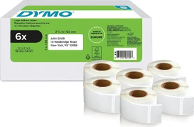 Dymo Adressetiketten LabelWriter, 25x54mm, weiß, 6er-Pack (3000 Etiketten)