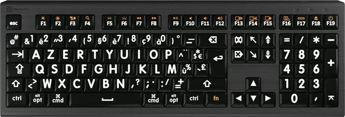 LogicKeyboard Astra LargePrint MAC, White on Black, USB, FR