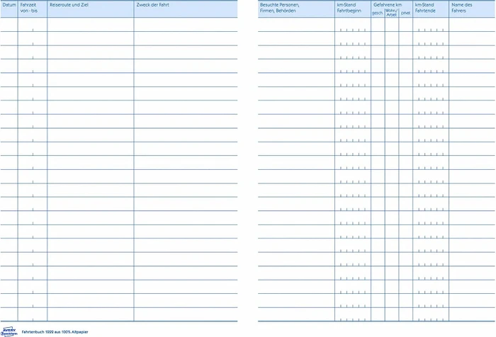 Avery-Zweckform Recycling Papier Fahrtenbuch mit Jahresabrechnung, A5, Softcover, 32 Blatt