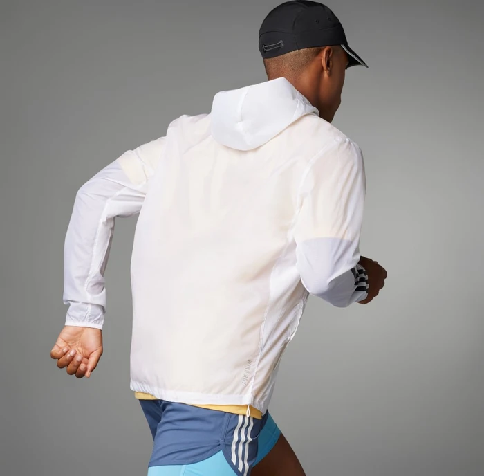 adidas Own The Run 3-Streifen Laufjacke weiß (Herren)