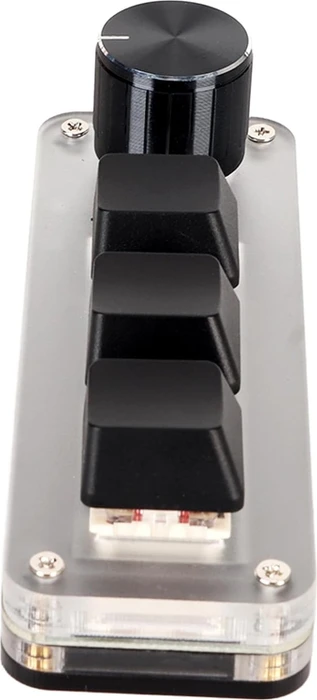 3-Key 1x Knob Mechanical Macro Keypad, USB-A