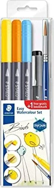 Staedtler Doppelfasermaler 3001 mit Pinselspitze Birds sortiert, 5er-Set