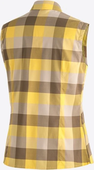 Maier Sports Sana Hemd ärmellos yellow check (Damen)