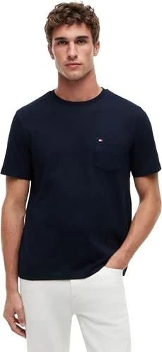 Tommy Hilfiger Regular Fit mit Brusttasche T-Shirt kurzarm desert sky (Herren)