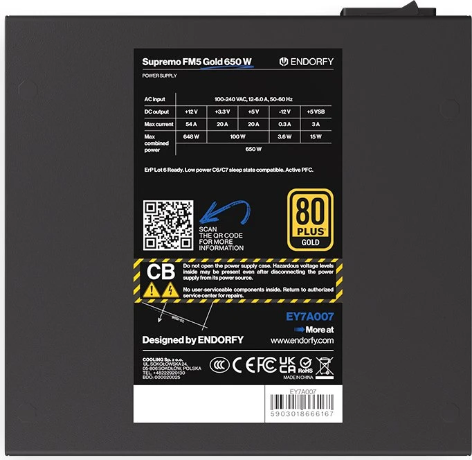 Endorfy Supremo FM5 Gold 650W, ATX