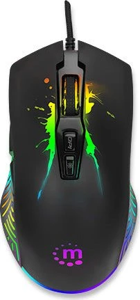 Manhattan RGB Gaming-Maus, 7 Tasten, 7200dpi, schwarz, USB