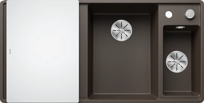 Blanco Axia III 6 S-F InFino Becken rechts mit Ablauffernbedienung cafe inkl. Glasschneidebrett