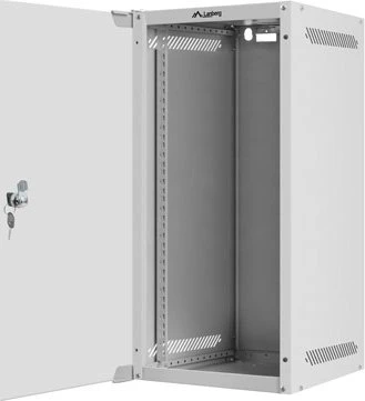 Lanberg WF10 Series 10" Rack Wandschrank 12HE, hängend, Flatpack, Glastür, IP20, RAL 7035, 310mm tief