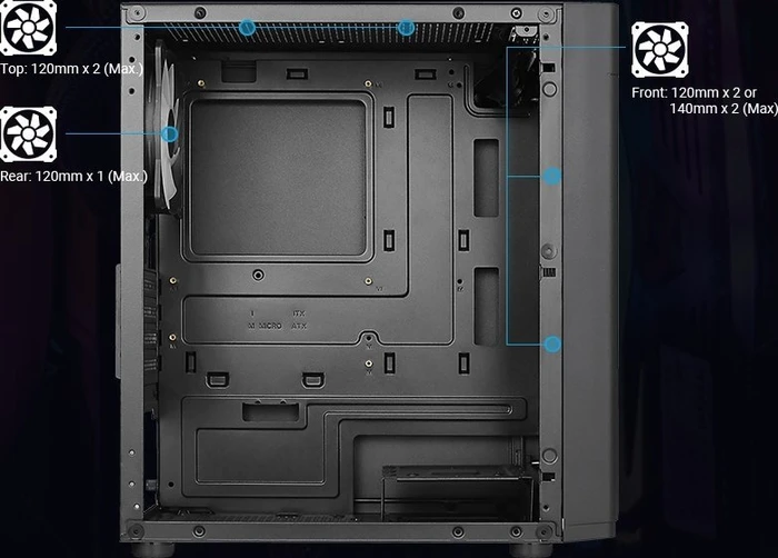 AeroCool Hexform, inkl. 1x Lüfter, Glasfenster