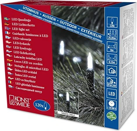 Konstsmide Mini Lichterkette LED 120x tageslichtweiß