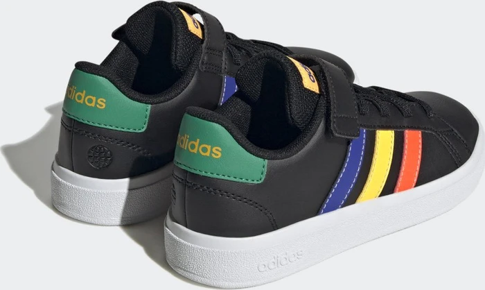 adidas Grand Court Court Elastic Lace and Top Strap core black/lucid blue/court green (Junior)