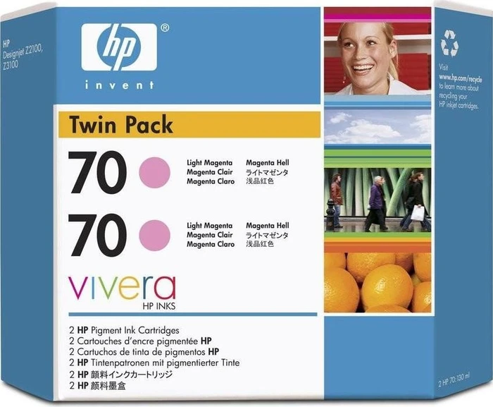 HP Tinte 70 magenta hell, 2er-Pack