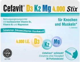 Cefavit D3 K2 Mg 4.000 I.E. Stix Granulat Portionsbeutel, 36 Stück