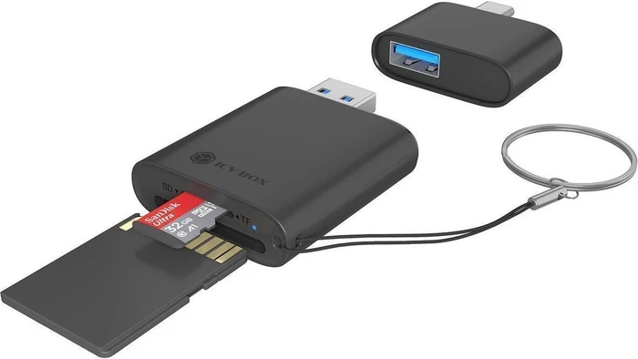 RaidSonic Icy Box IB-CR204-CU3 Dual-Slot-Cardreader, USB-A/USB-C 3.0 [Stecker]
