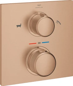 Grohe Allure Thermostat-Wannenbatterie mit integrierter 2-Wege-Umstellung warm sunset gebürstet