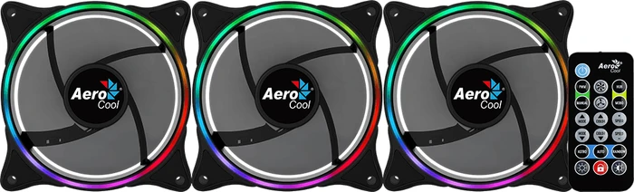 AeroCool Eclipse 12 Pro ARGB, LED-Steuerung, Fernbedienung, Lüftersteuerung, 120mm, 3er-Pack