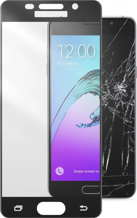 Cellularline Second Glass Capsule für Samsung Galaxy A3 (2016) schwarz