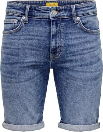 ONLY & SONS Slim Mid Ply Shorts Jeans dark blue denim (Herren)