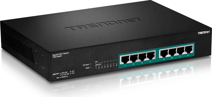 TRENDnet TPE-TG Desktop Gigabit Switch, 8x RJ-45, 240W PoE+