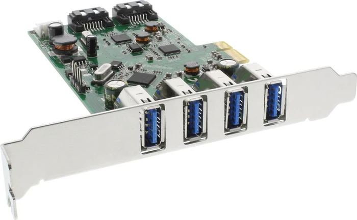 InLine Schnittstellenkarte, 4x USB-A 3.0/2x SATA 6Gb/s, PCIe 2.0 x1