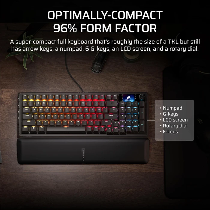 Corsair Vanguard 96, schwarz, LEDs RGB, MLX Plasma, USB, DE