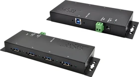 Exsys Industrial Wallmount USB-Hub, 4x USB-A 3.0, USB-B 3.0 [Buchse] (EX-1183HMVS-2)