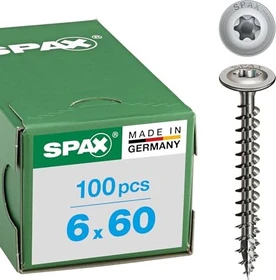 Spax Edelstahl rostfrei A4 4CUT T-STAR plus T30 Holzbauschraube, 6x60mm, 100 Stück