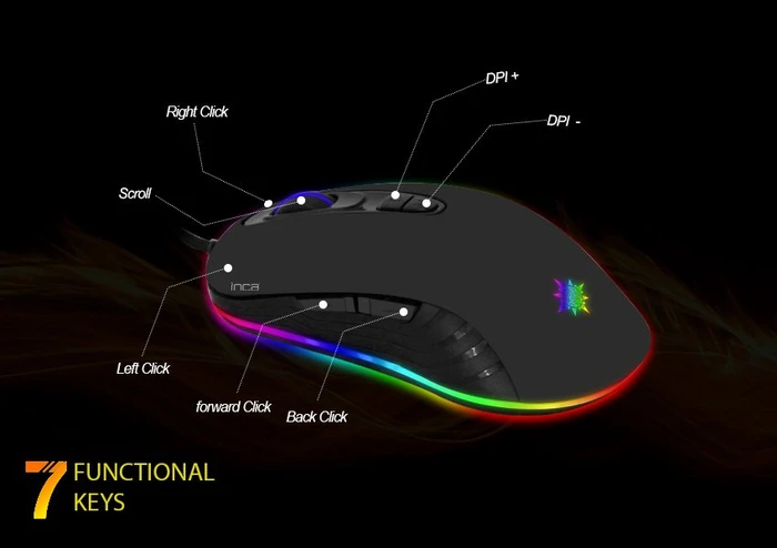 Inca IMG-348 Phaldor RGB Gaming Mouse, USB