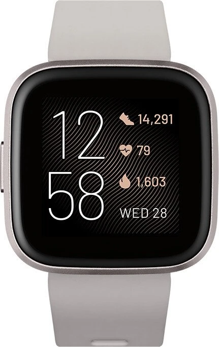 Fitbit Versa 2 Aktivitäts-Tracker stone/mist grey aluminium