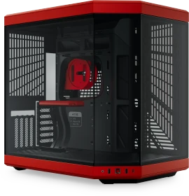 Hyte Y70 Red, rot/schwarz, Glasfenster