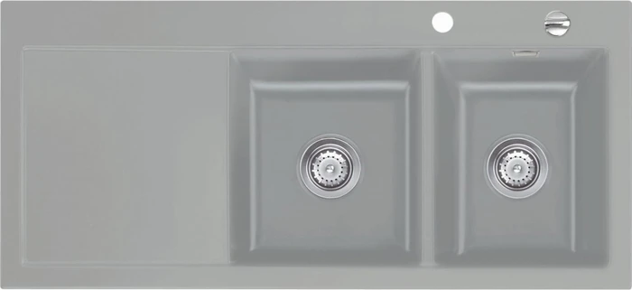 systemceram Mera Double Einbau Becken rechts titan