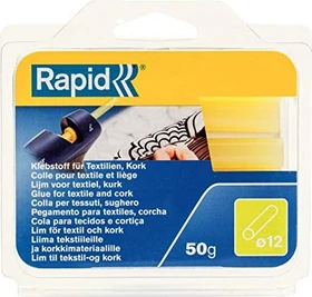 Rapid Textil/Kork Heißklebepatronen transparent, 12x94mm, 6 Stück