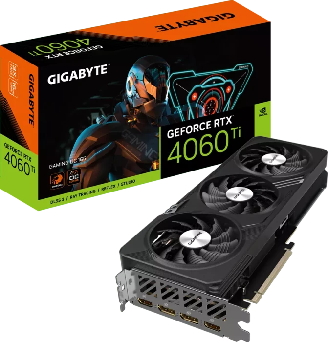 GIGABYTE GeForce RTX 4060 Ti Gaming OC 16G, 16GB GDDR6, 2x HDMI, 2x DP