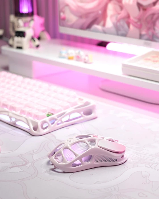GravaStar Mercury M1 Pro Wireless Gaming Mouse, Special Edition Sakura Pink, USB/Bluetooth