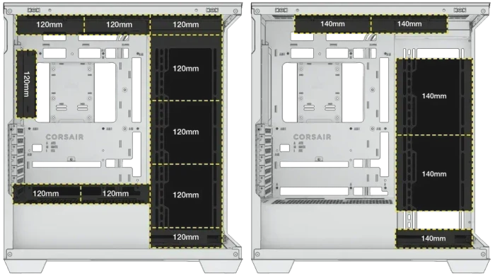 Corsair iCue 3500X RGB, weiß, Glasfenster