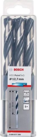 Bosch Professional HSS PointTeQ Spiralbohrer, 12.7x101x151mm, 5 Stück