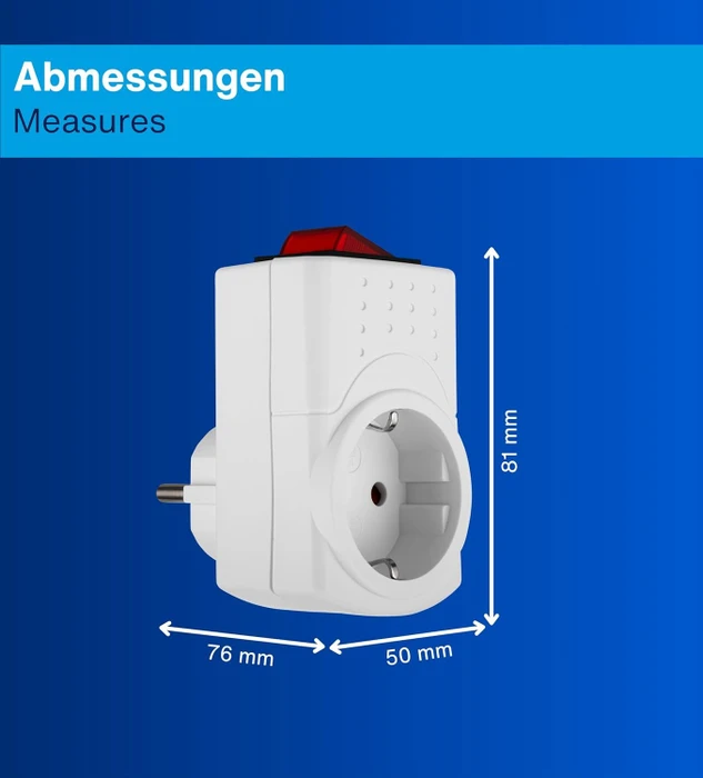 REV Ritter Zwischenstecker Steckdose mit Schalter, 1-fach