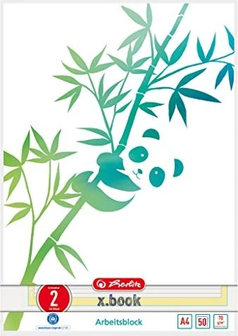 Herlitz x.book GREENline Arbeitsblock, A4, Lineatur 2, 50 Blatt, 5er-Pack