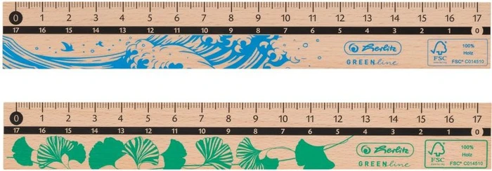 Herlitz GREENline Lineal 17cm, beidseitig bedruckt, braun (50033614)