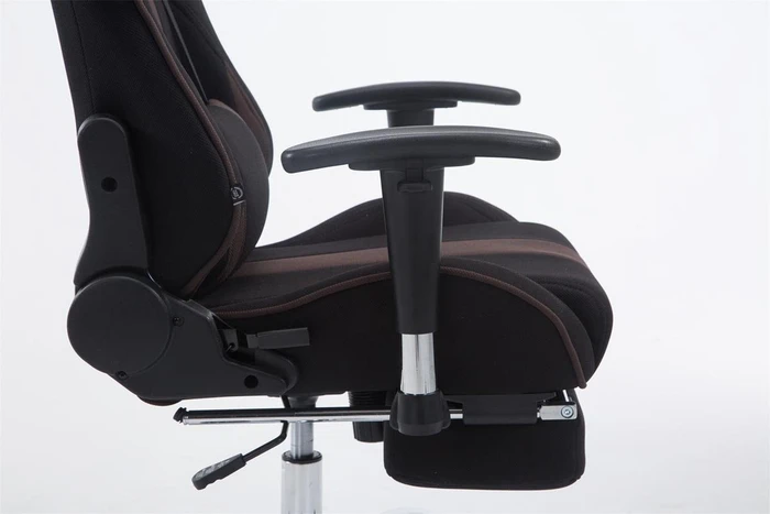 CLP Racing Limit V2 Stoff Gamingstuhl mit Fußstütze, schwarz/braun